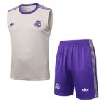 Debardeur Short Real Madrid Homme 2025 2026 Beige Violet | Foot Sport