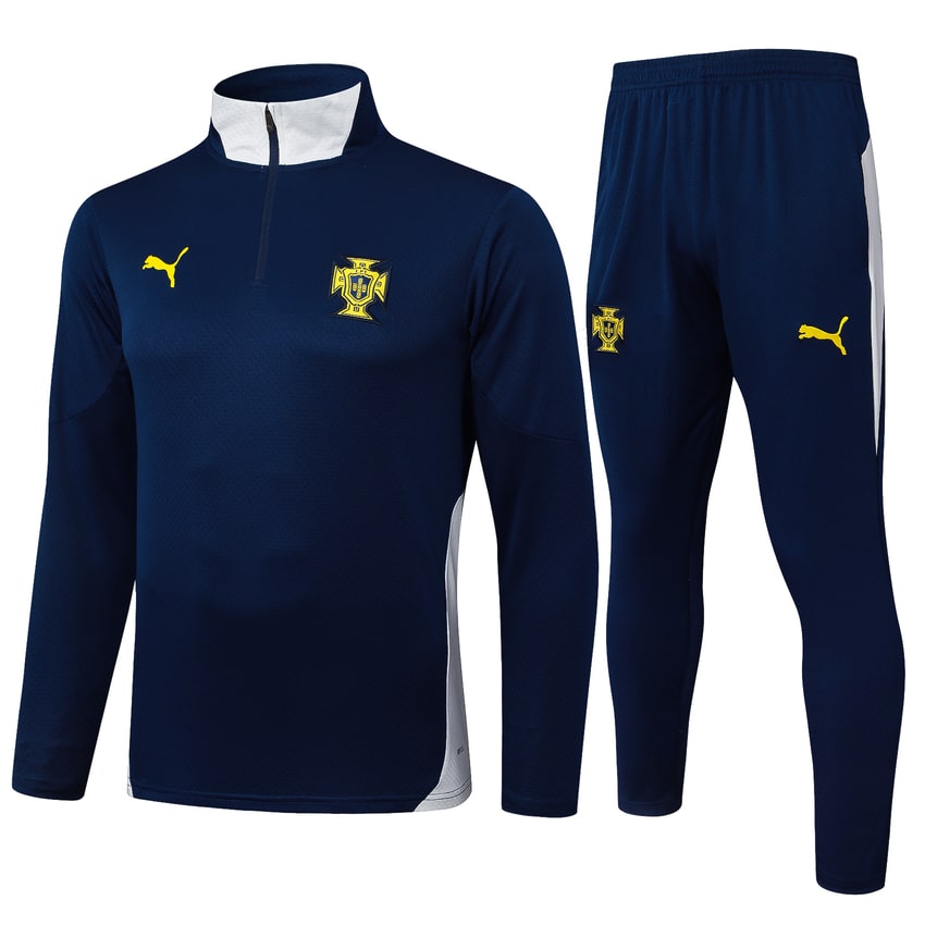 Survetement-Portugal-Training-2024-2025-Bleu-Sombre Survetement Portugal Training Homme/Enfant 2024 2025 Bleu Sombre | Foot Sport – Image 1