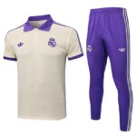 Polo Real Madrid Homme 2025 2026 Beige Violet | Foot Sport